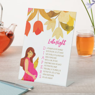 Pregnant Mom Baby Shower Pedestal Sign