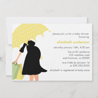 Pregnant Mom Baby Shower {yellow} Invitation