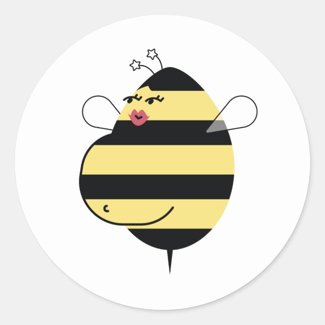 Pregnant Mom Bee (red lips) Envelope Seal (Front)