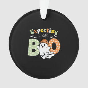 Pregnant Mom To Be Little Boo Funny Halloween Desi Ornament