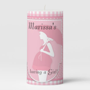 Pregnant Mother Baby Shower Party Pink Girl Candle