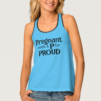 Pregnant New Mother Gift Blue and Yellow Tank Top