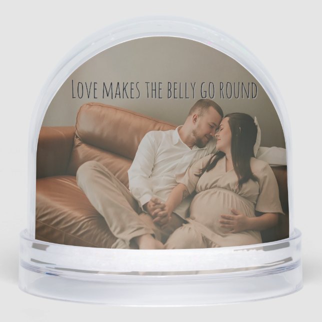 Pregnant new parents snow globe (Front)