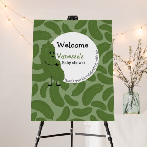 pregnant pickle welcome baby shower theme foam board