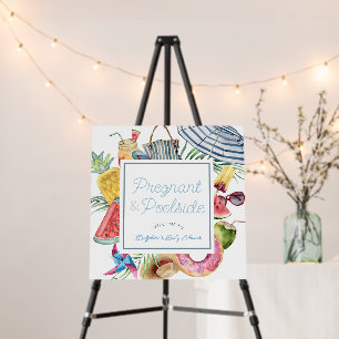 Pregnant & Poolside Boy Baby Shower Welcome Foam Board