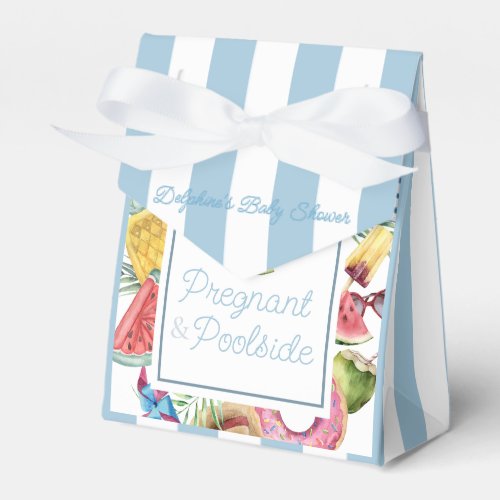Pregnant & Poolside Tropical Boy Baby Shower Favor Boxes