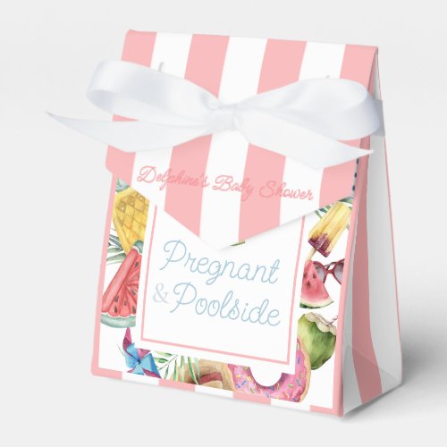 Pregnant & Poolside Tropical Girl Baby Shower Favor Boxes