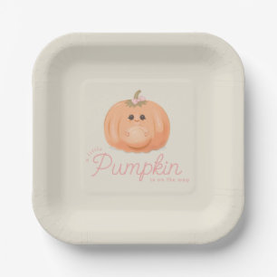 Pregnant Pumpkin Baby Shower Little Pumpkin Paper Plates