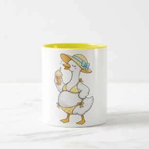Pregnant Silly Goose Summer , Pregnancy Maternity  Two-Tone Coffee Mug