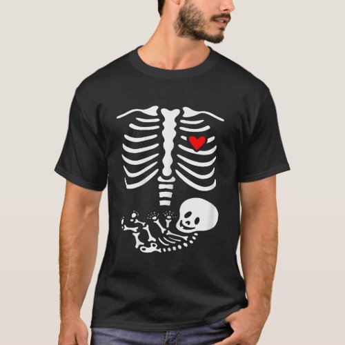 Pregnant Skeleton Costume Halloween Shirt
