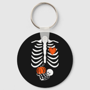 Pregnant Skeleton Mom Halloween Pregnancy  Keychain