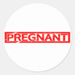 Pregnant Stamp Classic Round Sticker
