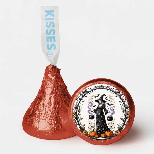 Pregnant Witch Twins Baby Shower Hershey®'s Kisses® (Front)