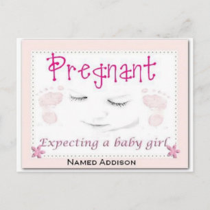 Pregnant with Addison Announcement Postcard
