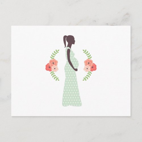 Pregnant Woman Announcement Postcard