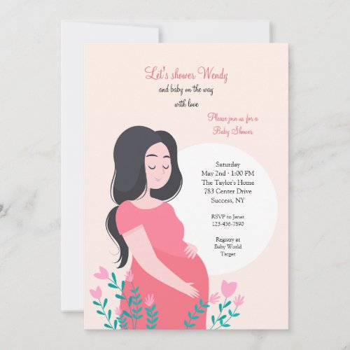 Pregnant Woman Baby Shower Invitation