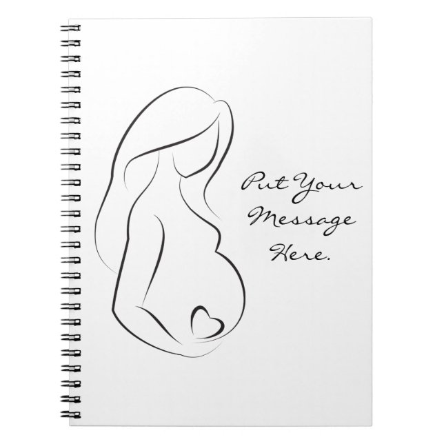 Pregnant Woman Belly Heart Pregnancy Journal (Front)