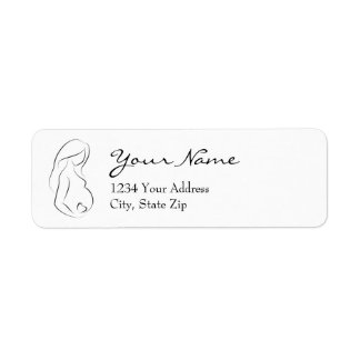 Pregnant Woman Belly Heart Pregnancy Label