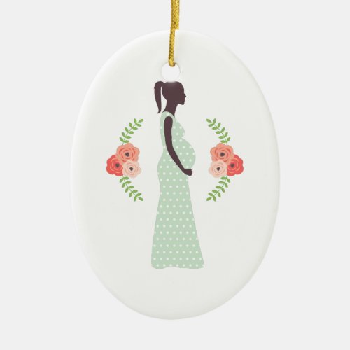 Pregnant Woman Ceramic Ornament