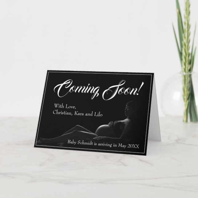 Pregnant woman - Coming Soon, Baby Announcement (Front)