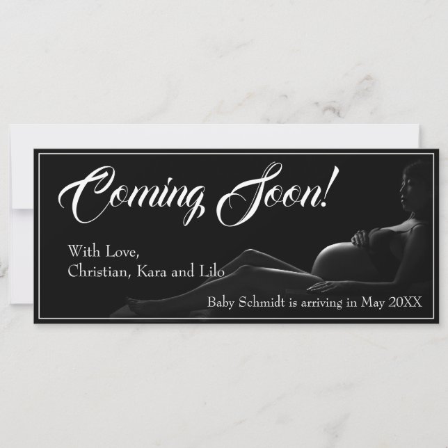 Pregnant woman - Coming Soon, Baby Announcement (Front)