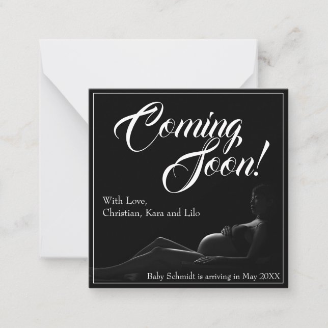 Pregnant woman - Coming Soon, Baby Announcement (Front)