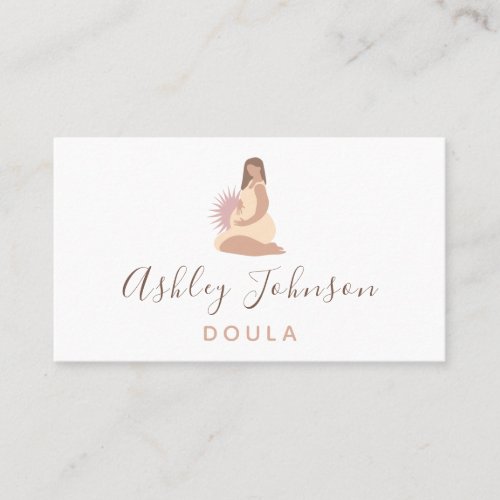 Pregnant Woman Illustration Doula Midwife Birthing Business Card