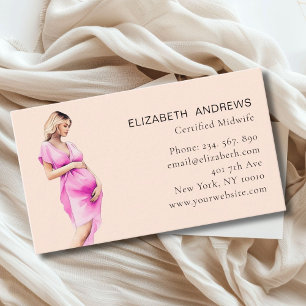 Pregnant woman Illustration, simply Business Card