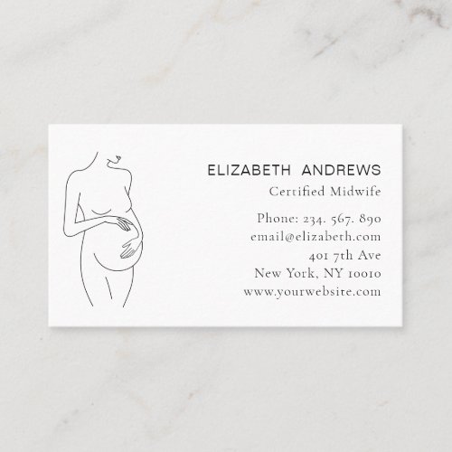 Pregnant woman Illustration simply modern Ad Labe Business Card