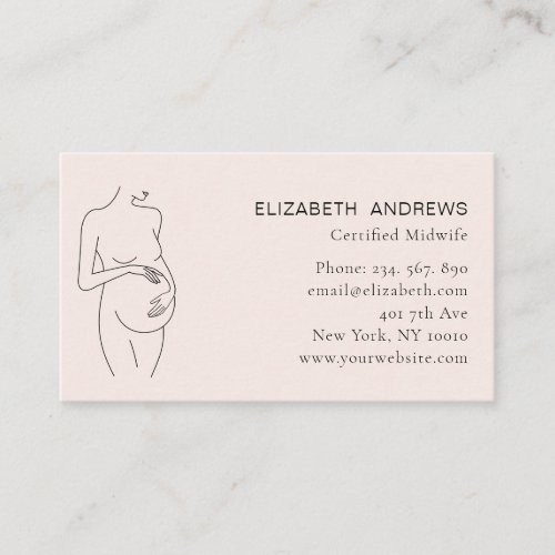 Pregnant woman Illustration simply modern  Busine Business Card