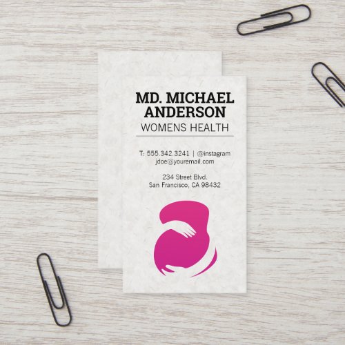 Pregnant Woman Logo  Prenatal Care Business Card