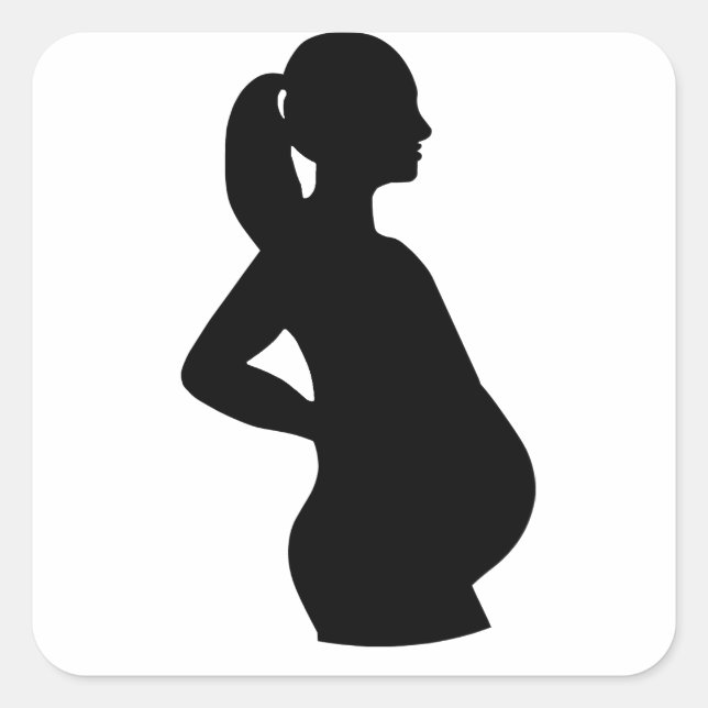 Pregnant Woman Square Sticker (Front)