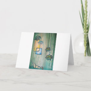 Pregnant Woman with Lotus Flowers Card