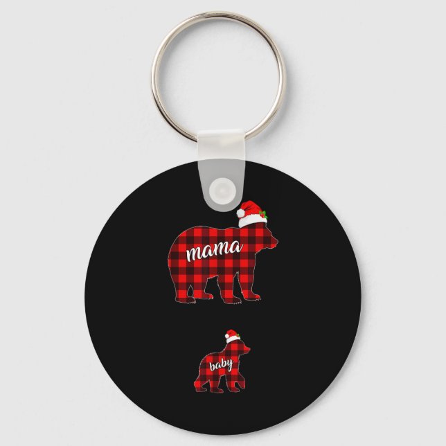 Pregnant Women Mom Mama Bear Pregnancy Christmas P Keychain (Front)