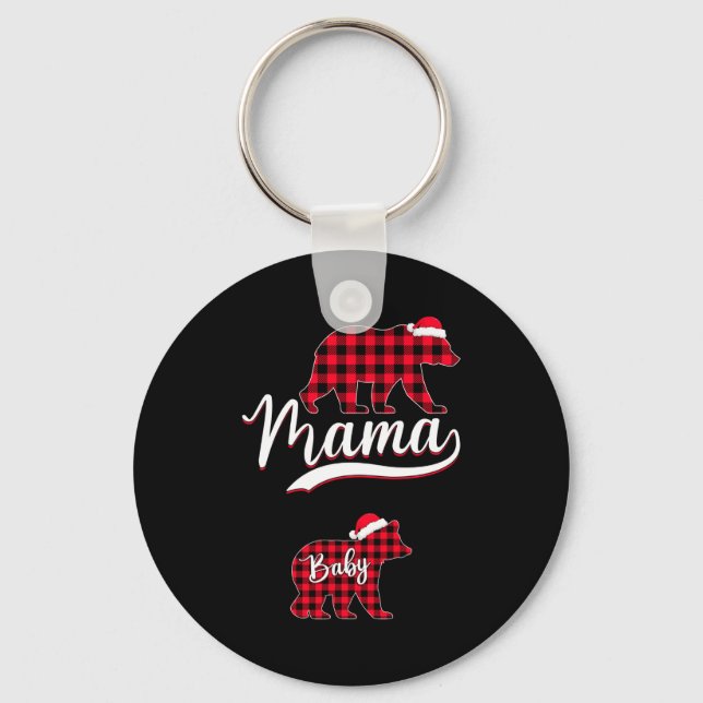 Pregnant Women Mom Mama Bear Pregnancy Christmas P Keychain (Front)