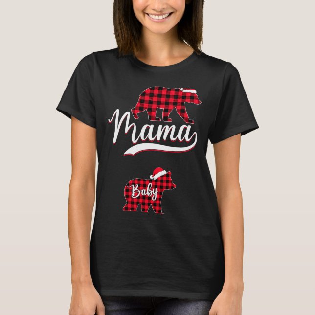 Pregnant Women Mom Mama Bear Pregnancy Christmas P T-Shirt (Front)