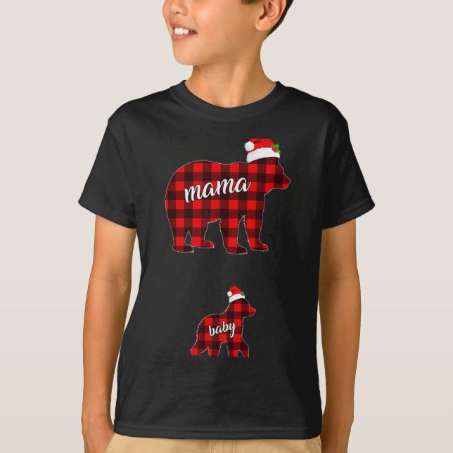 Pregnant Women Mom Mama Bear Pregnancy Christmas P T-Shirt (Front)