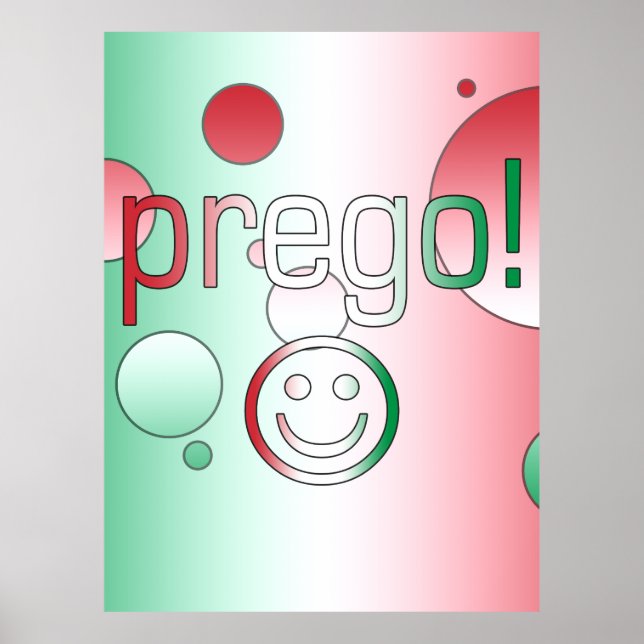 Prego! Italy Flag Colors Pop Art Poster (Front)