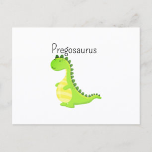 Pregosaurus Funny Pregnant Dinosaur Pregnancy Announcement Postcard
