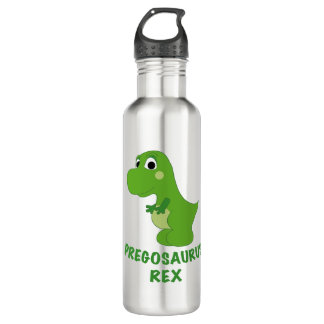 Pregosaurus Rex Pregnant T-Rex Cute Dinosaur Stainless Steel Water Bottle