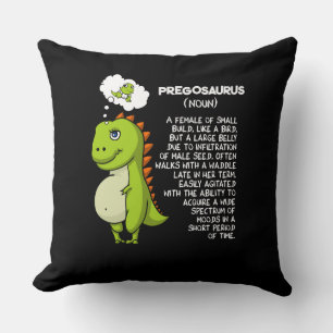 Pregosaurus T-Rex Dinosaur Mom Pregnancy Mother Throw Pillow