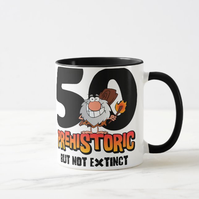 Prehistoric 50th Birthday Mug (Right)
