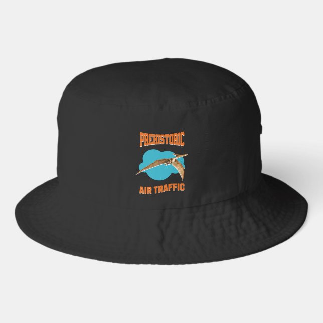  Prehistoric Air Traffic Pterodactyl Dinosaur Bucket Hat (Front)