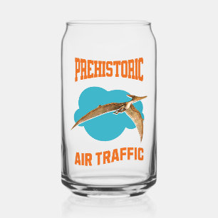 Prehistoric Air Traffic Pterodactyl Pilot Humor Can Glass