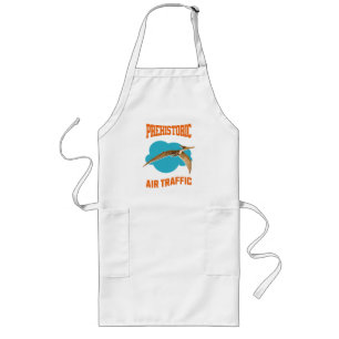 Prehistoric Air Traffic Pterodactyl Pilot Humor Long Apron