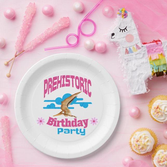 Prehistoric Birthday Party Funny Pterodactyl Paper Plates (Party)