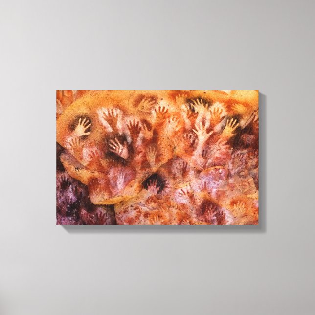 Prehistoric Cave Painting of Human Hands on Canvas Print (Front)