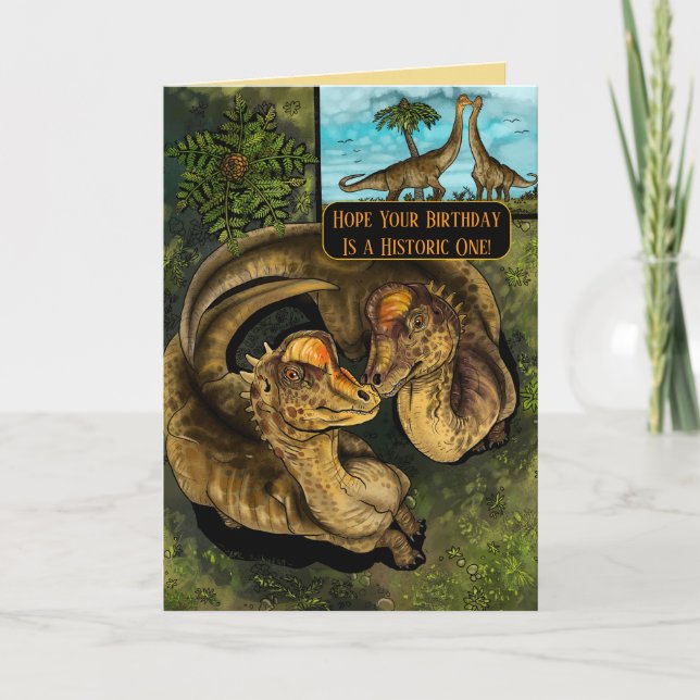 Prehistoric Dino Birthday Card (Front)