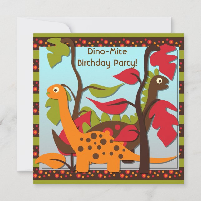 Prehistoric Dinos Birthday Invitations (Front)