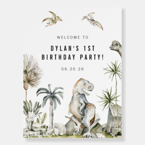 Prehistoric Dinosaur Birthday Party Welcome Sign